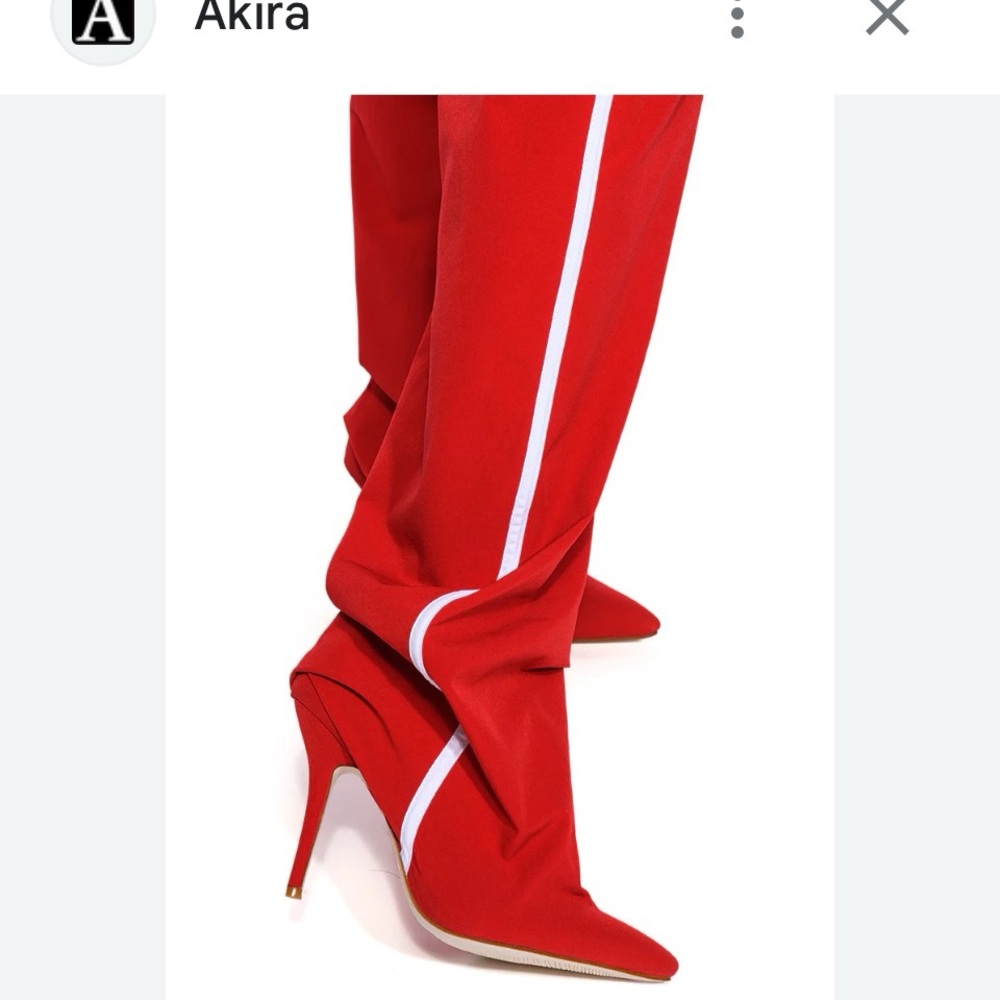 Akira Azalea wang boot Heel Pants with White Stripe
